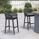 PURPLE LEAF Modern Bar Stools Set of 2, Aluminum Bar Stool with Cushion for Indoor and Outdoor, Kitchen Island