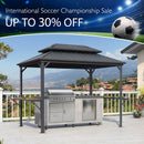PURPLE LEAF Hardtop Grill Gazebo for Patio Permanent Metal Roof Outside Sun Shade Outdoor BBQ Canopy