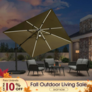 PURPLE LEAF LED Economical 10ft Patio Umbrellas Outdoor Umbrella with Lights