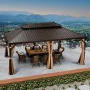 PURPLE LEAF 12x20 Outdoor Hardtop Gazebo for Garden, Bronze Double Roof Aluminum Frame Pavilion – Clearance Sale 20% Off
