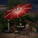 PURPLE LEAF Double Top Round Outdoor LED Umbrellas