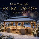 PURPLE LEAF Outdoor Hardtop Gazebo for Garden Bronze Double Roof Aluminum Frame Pavilion