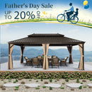 PURPLE LEAF 12x20 Outdoor Hardtop Gazebo for Garden, Bronze Double Roof Aluminum Frame Pavilion – Clearance Sale 20% Off