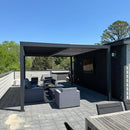 PURPLE LEAF Louvered Pergola Outdoor Aluminum Pergola with Adjustable Roof for Deck Backyard Garden Hardtop Gazebo