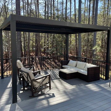 PURPLE LEAF Athena Outdoor Louvered Pergola Adjustable Metal Roof