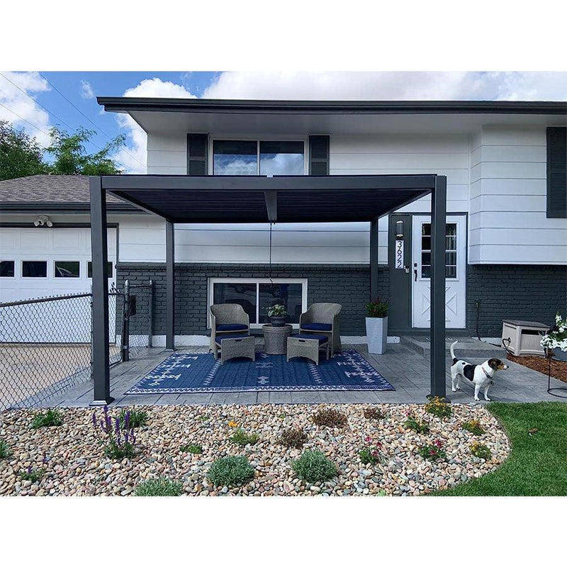 PURPLE LEAF Louvered Pergola Outdoor Aluminum Pergola Patio Pergola with Adjustable Roof for Deck Garden Yard Hardtop Gazebo