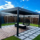 PURPLE LEAF Louvered Pergola Outdoor Aluminum Pergola Patio Pergola with Adjustable Roof for Deck Garden Yard Hardtop Gazebo