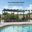 PURPLE LEAF Outdoor Pergola with Retractable Canopy Aluminum Shelter for Porch Garden Beach Shade Pavilion Pergola Modern Backyard Deck– Clearance Sale 20% Off