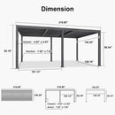 PURPLE LEAF Caesar Solar Louvered Pergola with LED Strip Lights and Control Panel Aluminum Outdoor Pergola with Adjustable Roof for Patio Deck Garden Yard Gray