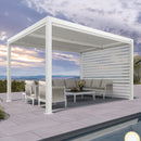 PURPLELEAF Outdoor Louvered Pergola Roller Blinds with Thermal Insulated, UV Protection Waterproof Fabric, Privacy Protection for White Pergola, Easy to Install