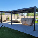 PURPLE LEAF Louvered Pergola Outdoor Aluminum Pergola with Adjustable Roof for Deck Backyard Garden Hardtop Gazebo
