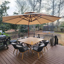 PURPLE LEAF Patio Dining Set for Garden Deck Wicker Table and Chairs Set