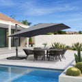 PURPLE LEAF Patio Outdoor Large Umbrella Square and Rectangular Cantilever Yard Sun Umbrellas