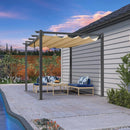 PURPLE LEAF Outdoor Pergola with Retractable Canopy Aluminum Shelter for Porch Garden Beach Shade Pavilion Pergola Modern Backyard Deck– Clearance Sale 20% Off