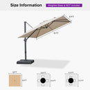 PURPLE LEAF Stepless Tilt Cantilever Umbrella Affordable Outdoor Patio Umbrella