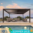 PURPLE LEAF Athena Outdoor Louvered Pergola Adjustable Metal Roof Bronze Hardtop Gazebo Patio Pavilion