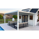 PURPLE LEAF Athena Louvered Pergola Modern White Pergola with Adjustable Roof for Deck Backyard Garden