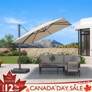 PURPLE LEAF Stepless Tilt Cantilever Umbrella Affordable Outdoor Patio Umbrella