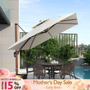 PURPLE LEAF Double Top Square Aluminum Umbrellas in Wood Color