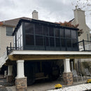 PURPLE LEAF Sunroom Hardtop Gazebo Solarium Grey Galvanized Steel Double Roof All-Weather Aluminum Outdoor Screen House with String Lights