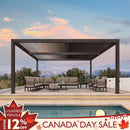 PURPLE LEAF Athena Outdoor Louvered Pergola Adjustable Metal Roof Bronze Hardtop Gazebo Patio Pavilion
