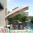PURPLE LEAF Outdoor Windproof Umbrella, Square Cantilever Umbrella Outside Patio