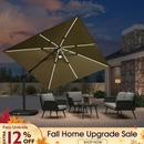 PURPLE LEAF LED Economical 10ft Patio Umbrellas Outdoor Umbrella with Lights