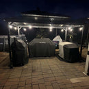 PURPLE LEAF Hardtop Grill Gazebo for Patio Bronze&Grey Permanent Metal Roof Outside Sun Shade Outdoor BBQ Canopy with String Lights