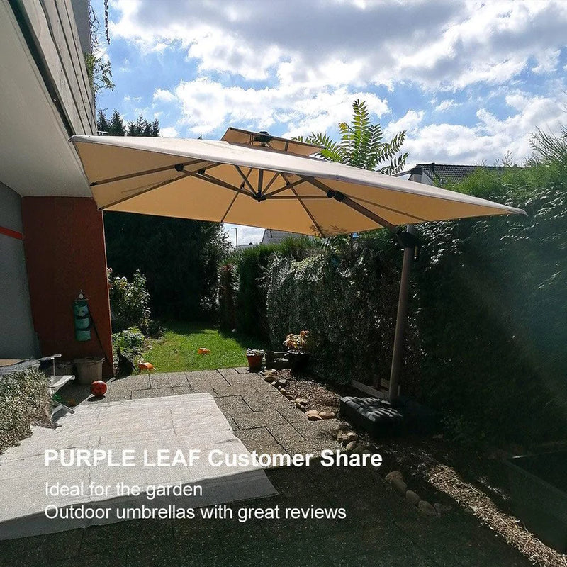 PURPLE LEAF Double Top Rectangle Outdoor Classic Umbrella