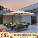 PURPLE LEAF Outdoor Aluminum Umbrella Offset Patio Umbrella