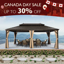 PURPLE LEAF 12x20 Outdoor Hardtop Gazebo for Garden, Bronze Double Roof Aluminum Frame Pavilion – Clearance Sale 20% Off
