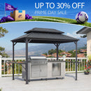 PURPLE LEAF Hardtop Grill Gazebo for Patio Permanent Metal Roof Outside Sun Shade Outdoor BBQ Canopy