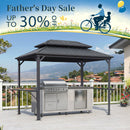 PURPLE LEAF Hardtop Grill Gazebo for Patio Permanent Metal Roof Outside Sun Shade Outdoor BBQ Canopy