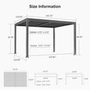 PURPLE LEAF Louvered Pergola Outdoor Aluminum Pergola Patio Pergola with Adjustable Roof for Deck Garden Yard Hardtop Gazebo