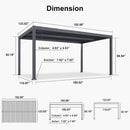 PURPLE LEAF Louvered Pergola Outdoor Aluminum Pergola Patio Pergola with Adjustable Roof for Deck Garden Yard Hardtop Gazebo
