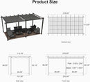 PURPLE LEAF Outdoor Pergola with Retractable Canopy Aluminum Shelter for Porch Garden Beach Shade Pavilion Pergola Modern Backyard Deck– Clearance Sale 20% Off