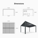 PURPLE LEAF Louvered Pergola Outdoor Aluminum Pergola with Adjustable Roof for Deck Backyard Garden Hardtop Gazebo