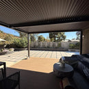 PURPLE LEAF Athena Outdoor Louvered Pergola Adjustable Metal Roof Bronze Hardtop Gazebo Patio Pavilion