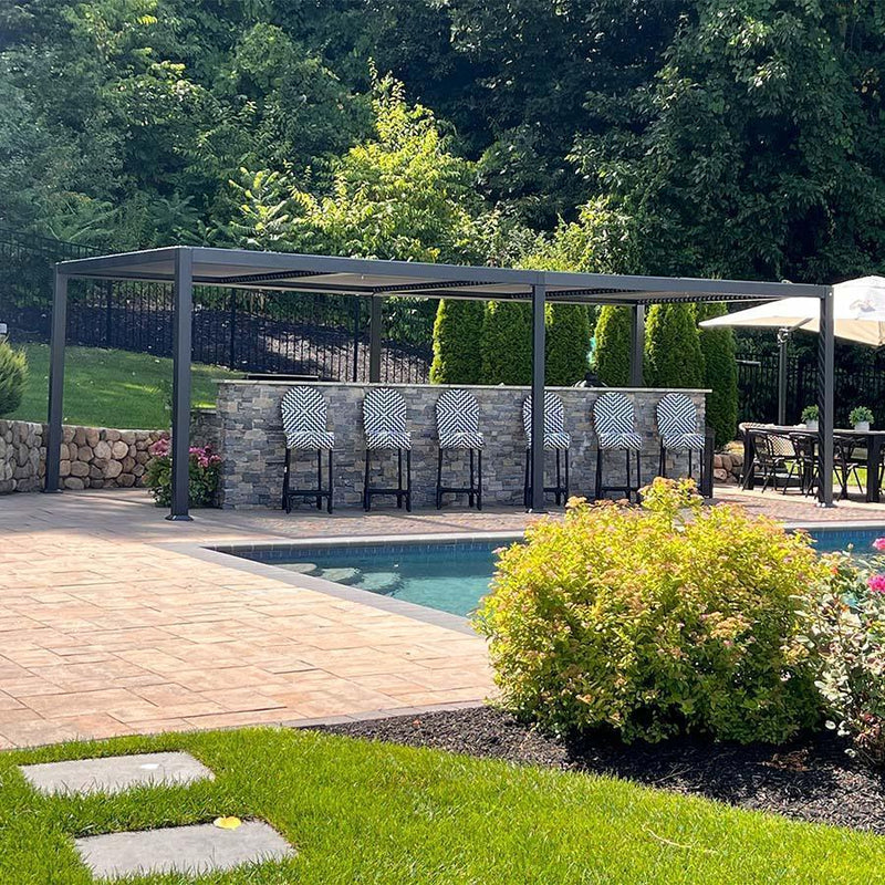 PURPLE LEAF Louvered Pergola Outdoor Aluminum Pergola with Adjustable Roof for Deck Backyard Garden Hardtop Gazebo