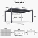 PURPLE LEAF Louvered Pergola Outdoor Aluminum Pergola Patio Pergola with Adjustable Roof for Deck Garden Yard Hardtop Gazebo