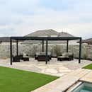 PURPLE LEAF Louvered Pergola Outdoor Aluminum Pergola with Adjustable Roof for Deck Backyard Garden Hardtop Gazebo