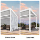 PURPLELEAF Outdoor Louvered Pergola Roller Blinds with Thermal Insulated, UV Protection Waterproof Fabric, Privacy Protection for White Pergola, Easy to Install