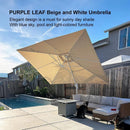 PURPLE LEAF Outdoor Patio Umbrella with Base, Best White Cantilever Umbrellas