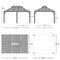 PURPLE LEAF Patio Gazebo for Backyard Grey Hardtop Galvanized Steel Roof Awning String Lights-milky