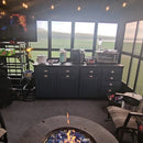 PURPLE LEAF Sunroom Hardtop Gazebo Solarium Grey Galvanized Steel Double Roof All-Weather Aluminum Outdoor Screen House with String Lights