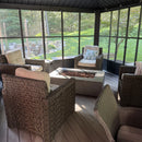 PURPLE LEAF Sunroom Hardtop Gazebo Solarium Grey Galvanized Steel Double Roof All-Weather Aluminum Outdoor Screen House with String Lights