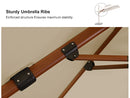 PURPLE LEAF Double Top Rectangle Aluminum Umbrellas in Wood Color