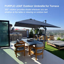 PURPLE LEAF Best Value Square Cantilever Patio Umbrella with Left-Right Tilt and 360° Swivel