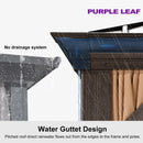 PURPLE LEAF 12x20 Outdoor Hardtop Gazebo for Garden, Bronze Double Roof Aluminum Frame Pavilion – Clearance Sale 20% Off