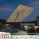 PURPLE LEAF Outdoor Windproof Umbrella, Square Cantilever Umbrella Outside Patio